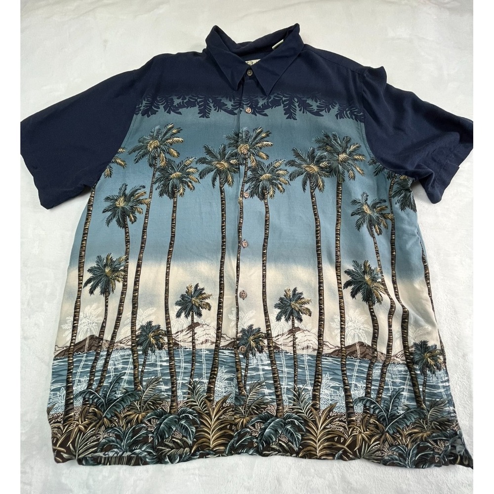 BATIK BAY Mens XL Shirt Rayon Hawaiian Tropical Resort Short‎ Sleeve